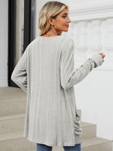 Load image into Gallery viewer, Pocketed Open Front Long Sleeve Cardigan