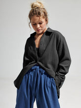 Load image into Gallery viewer, Textured Collared Neck Long Sleeve Shirt