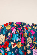 Load image into Gallery viewer, Printed Notched Lantern Sleeve Mini Dress