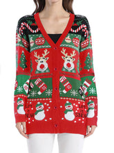 Load image into Gallery viewer, Reindeer Button Up Long Sleeve Cardigan