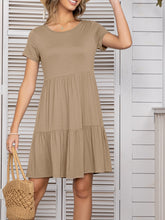 Load image into Gallery viewer, Round Neck Short Sleeve Mini Tee Dress