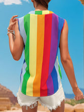 Load image into Gallery viewer, Color Block Notched Sleeveless Top