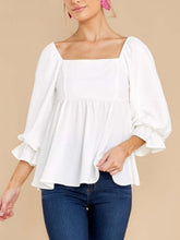 Load image into Gallery viewer, Smocked Square Neck Flounce Sleeve Blouse