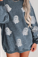 Load image into Gallery viewer, Glitter Ghost Round Neck Long Sleeve Sweatshirt