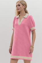 Load image into Gallery viewer, Oh Frill Contrast Trim Johnny Collar Short Sleeve Mini Dress