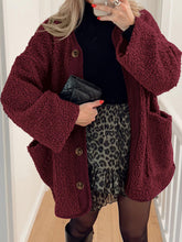 Load image into Gallery viewer, Contrast Button Up Sherpa Jacket with Pockets