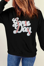 Load image into Gallery viewer, Letter Graphic Round Neck Long Sleeve Sweatshirt