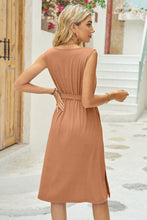 Load image into Gallery viewer, Tied Round Neck Sleeveless Dress