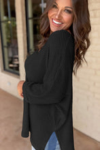Load image into Gallery viewer, Side Slit V-Neck Long Sleeve Top
