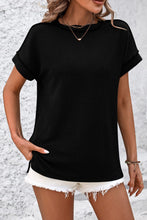 Load image into Gallery viewer, Striped Round Neck Short Sleeve T-Shirt