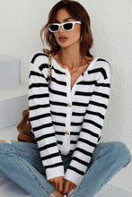 Load image into Gallery viewer, Striped Button Down Long Sleeve Cardigan