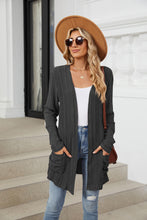 Load image into Gallery viewer, Pocketed Open Front Long Sleeve Cardigan