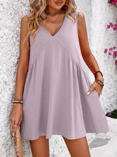 Load image into Gallery viewer, V-Neck Sleeveless Mini Dress