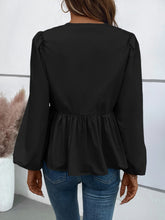 Load image into Gallery viewer, Ivy Lane Peplum Tied Long Sleeve Blouse
