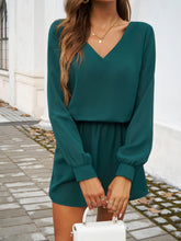 Load image into Gallery viewer, Cutout V-Neck Long Sleeve Mini Dress