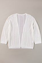 Load image into Gallery viewer, Openwork Open Front Dropped Shoulder Cardigan