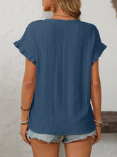 Load image into Gallery viewer, Mandy Eyelet Round Neck Short Sleeve Top