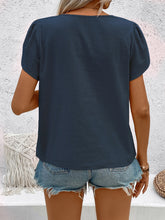 Load image into Gallery viewer, Notched Short Sleeve Blouse