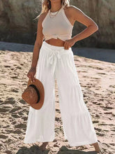 Load image into Gallery viewer, Tied Ruched Wide Leg Pants
