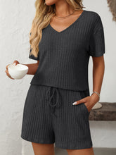 Load image into Gallery viewer, Mandy V-Neck Short Sleeve Top and Shorts Set