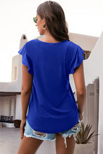 Load image into Gallery viewer, Ruffled Round Neck Cap Sleeve Blouse