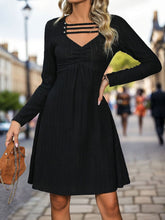 Load image into Gallery viewer, Cutout Long Sleeve Knee Length Dress