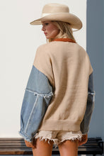 Load image into Gallery viewer, Double Take Full Size Star Pattern Raw Edge Long Sleeve Sweater