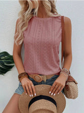 Load image into Gallery viewer, Eyelet Round Neck Tank