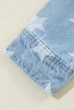 Load image into Gallery viewer, Raw Hem Star Collared Neck Denim Top