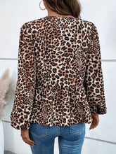 Load image into Gallery viewer, Ivy Lane Peplum Tied Long Sleeve Blouse