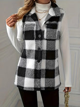 Load image into Gallery viewer, Plaid Button Up Vest Coat