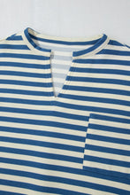 Load image into Gallery viewer, Stripe Chest Pocket Notched Top