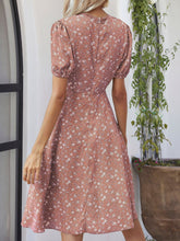 Load image into Gallery viewer, Printed V-Neck Short Sleeve Dress