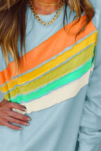 Load image into Gallery viewer, Contrast Round Neck Long Sleeve Sweatshirt
