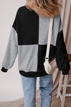 Load image into Gallery viewer, Color Block Half Button Long Sleeve Sweatshirt