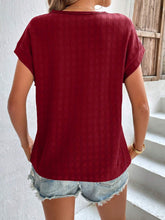 Load image into Gallery viewer, Textured Round Neck Short Sleeve Top