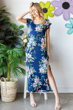 Load image into Gallery viewer, Heimish Full Size Floral Short Sleeve Slit Dress