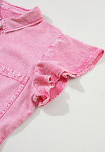 Load image into Gallery viewer, Collared Neck Button Down Mini Denim Dress