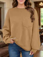 Load image into Gallery viewer, Full Size Texture Round Neck Long Sleeve Sweatshirt