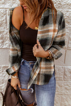 Load image into Gallery viewer, Plaid Collared Neck Button Up Long Sleeve Shirt