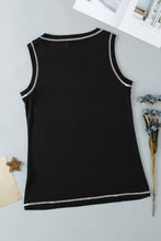 Load image into Gallery viewer, Rhinestone Smile Face Round Neck Tank