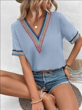 Load image into Gallery viewer, Full Size V-Neck Short Sleeve Blouse