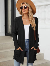 Load image into Gallery viewer, Pocketed Open Front Long Sleeve Cardigan