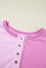 Load image into Gallery viewer, Color Block Half Button Long Sleeve Sweatshirt
