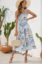 Load image into Gallery viewer, Smocked Printed Square Neck Midi Dress