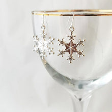 Load image into Gallery viewer, Silver-Plated Snowflakes Earrings