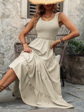Load image into Gallery viewer, Smocked Scoop Neck Sleeveless Tank Dress