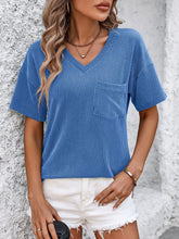 Load image into Gallery viewer, V-Neck Dropped Shoulder T-Shirt
