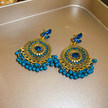 Load image into Gallery viewer, Rhinestone Alloy Bead Dangle Earrings