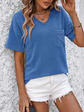 Load image into Gallery viewer, V-Neck Dropped Shoulder T-Shirt